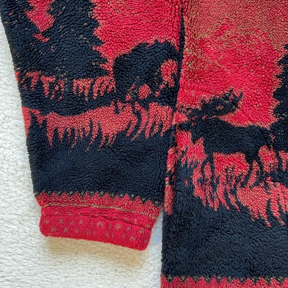 Vintage 90s Mazmania All Over Print Tribal Nature Zip Up Fleece Jacket - Picture 3 of 9